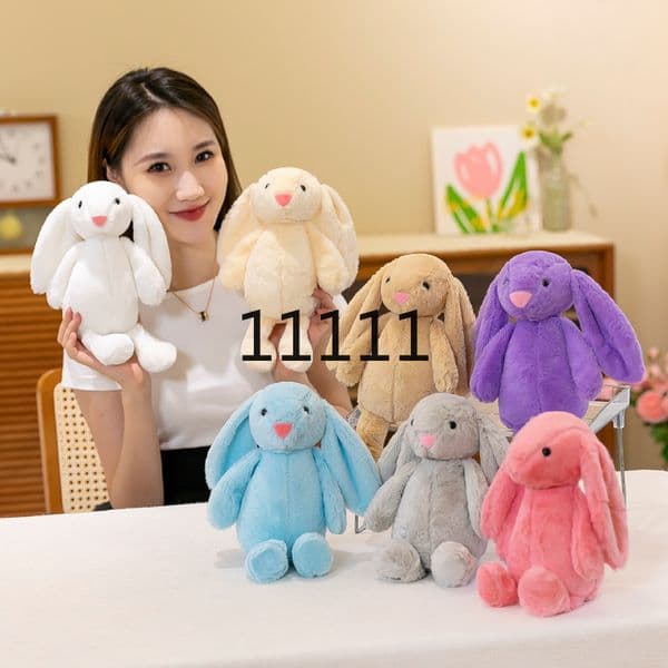 hu ke fan Long Ear Bunny Plush Toy Easter Rabbit Soft Fluffy Doll