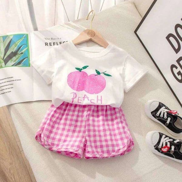 Summer 1-6 Years Baby Girls Clothing Set Cute Fruit Print Cotton T-Shirt + Shorts 2Pcs For Kids Casual Outfits Children Suit W260527