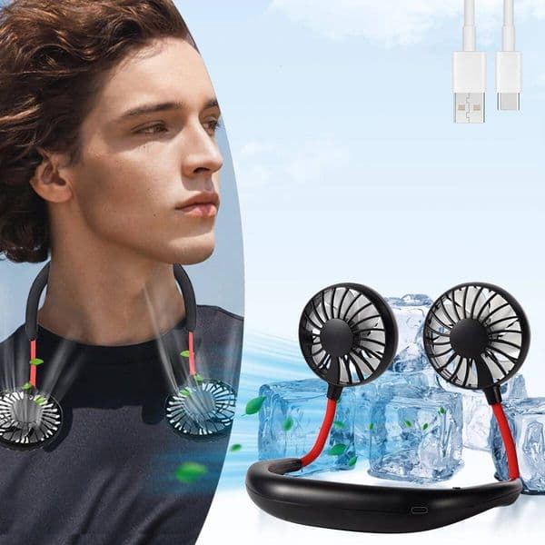 Neck Rechargeable 1200mAh 3 Speeds Hands Free Wearable Portable Personal Cooling Fan for Travel Outdoor Hot Sale ddmynov