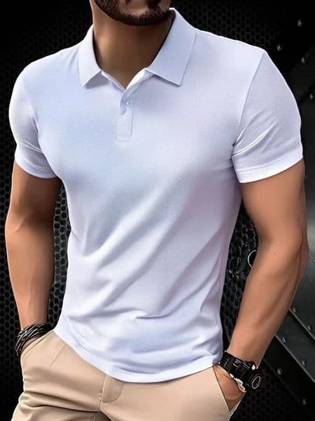 Solid color polo shirt ultralight mens quickdrying breathable sweatwicking suitable for fitness gym and running 260527