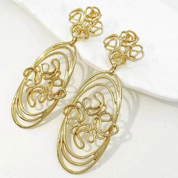 Long Drop Earrings For Women 18K Gold Plated Big Fashion Jewelry Wedding Party Gift Trending 260526