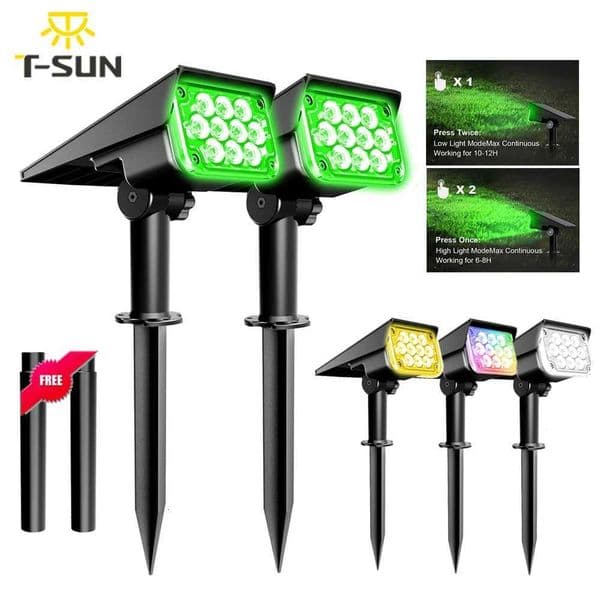 1/2/4PCS Solar Power Light Adjustable Light Temperature Solar Garden Light outdoor IP65 Solar Lamp Super Bright Solar SpotlightR260528