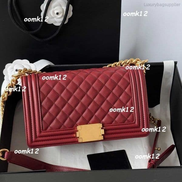 Evening Bags Luxury Designer Quilted genuine Leather Crossbody Bag Women Burgundy Gold Chain Shoulder Handbag Elegant Evening Party Wedding Fashionable bags