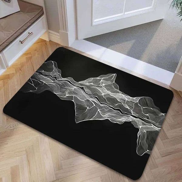 Modern Abstract Mountain Landscape Doormat Minimalist Line Art Entryway Mat Home Nature Artwork Porch Decor 40x60cm 26L0528