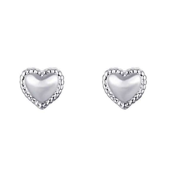 Silver Color Mini Cute Heart Stud Earrings for Women Minimalist Fashion Jewelry Piercing Screw Bead Accessories M260527