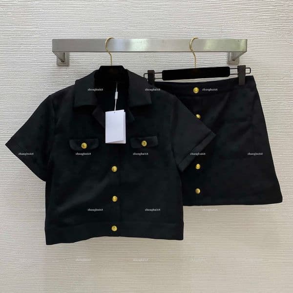 Fashion lapel women set Summer lady dresses women designer clothes short-sleeved top +high waisted A-line short skirt and half skirt A812X16N223