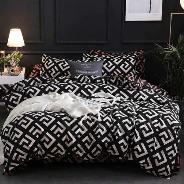 2026 Luxury Black Bedding Comforter With Case Single Full Size Linen Duvet Cover perfume Set Queen/King Double Single cologne Bed Free Shipping 6 13 9