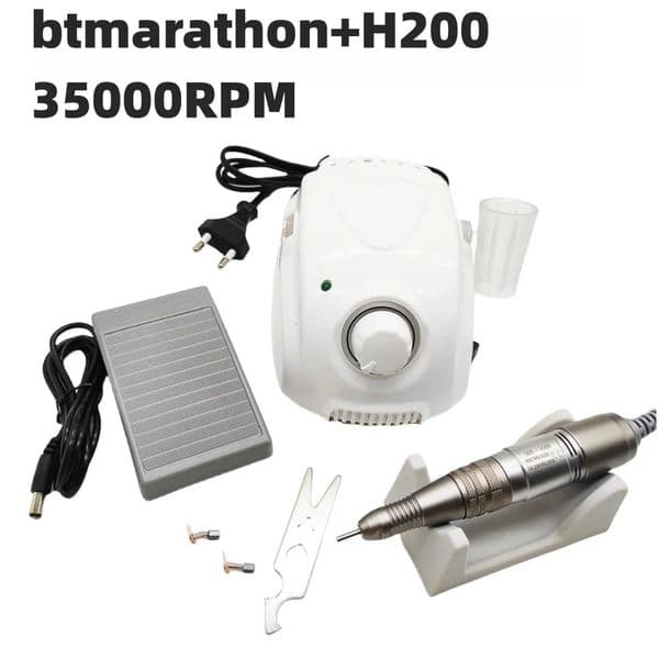 65W BT Marathon Champion3 Manicure Machine 45K 35K H37L1 H200 Handle Electric Nail Drill Milling Cutter Polishing File Set 260528