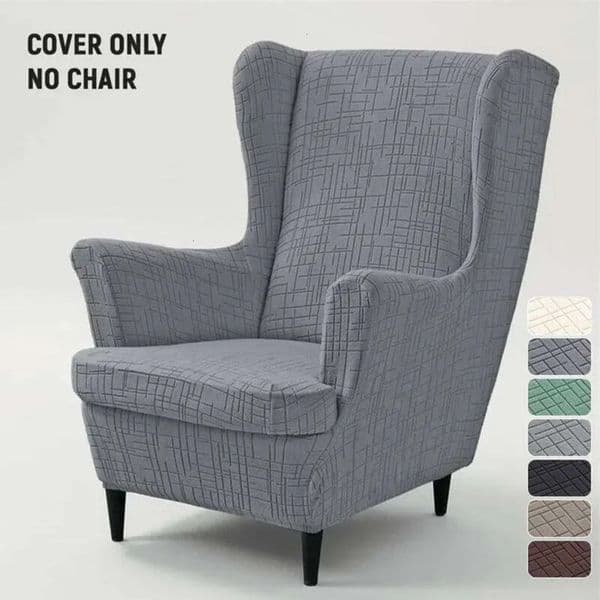 2026 1 Set Jacquard Wing Spandex Wingback Chair Sofa cologne Covers Armchair Slipcover With Seat perfume Cushion Cover Home Decor Free Shipping 6 13 4