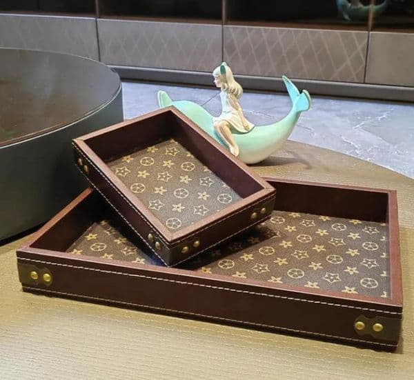 Designer Designer High-Quality Walnut Wood art Rectangle Trays For Jewelry Display & Tea Service Free Shipping 13 4
