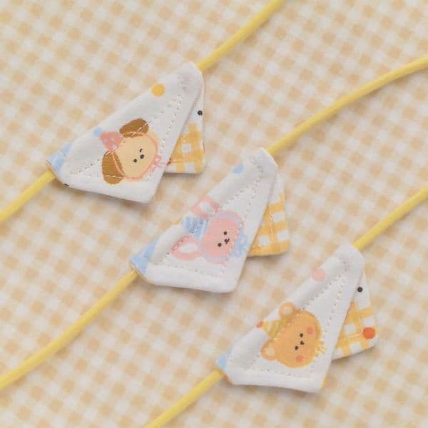 Cute 10CM Cotton Doll Handcrafted Saliva Towel - Adorable Adjustable Triangular Bib