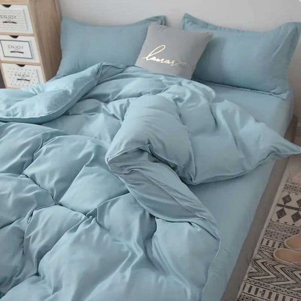 King Size Bedding Set 80x76in 203x193cm Skin-Friendly Solid Color Scandinavian Style 4-Piece 3PCS Duvet Cover For Dormitory HomeR260528