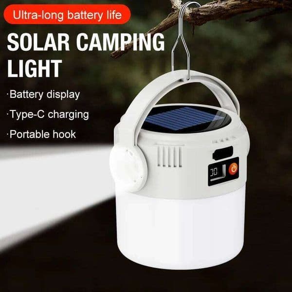 Solar LED outdoor camping portable lamp configuration hook supports TYPE-C charging. S260527