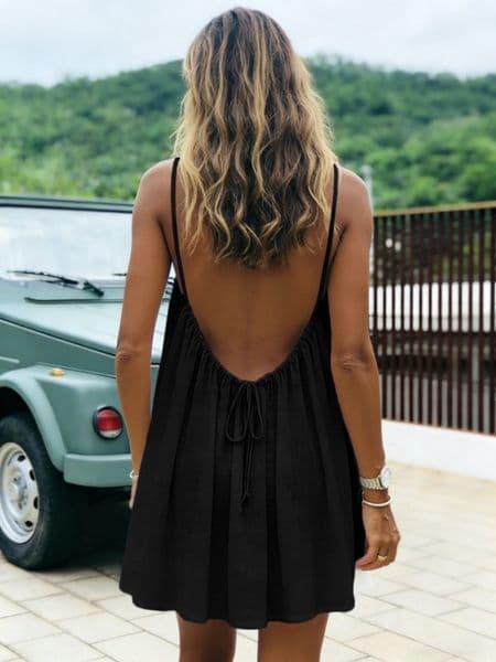 Womens OffShoulder Loose Dress Pure Color Strap Casual Fashionable Summer Gown CrossBorder Fit Maxi 260528