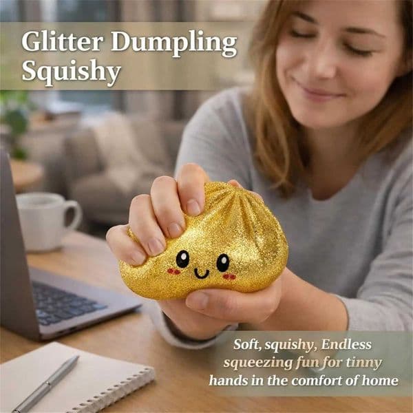 Glitter Steamed Bun Squishy TPR Slow Rebound Soft Pinch Stress Relief Desktop Anti-Anxiety Fidget He Off Adt Relax GiftJ260528