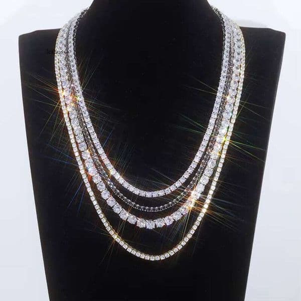 Fashion Pure Sier Ice Mesh Chain -- Hip-Hop Style Men's/Women's Moissanite Necklace Shining Gift
