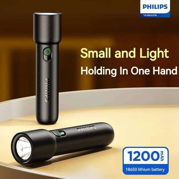Philips 2025 New EDC Portable Flashlight Rechargeable LED Flashlights for Defensa Personal Self Defense Camping Hiking S260527