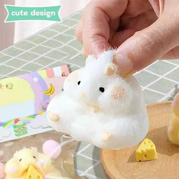 2PCS Cute Soft Hamster Squishy Toys 3inch Stress Relief Squeeze Fidget Toys for Kids Adts Party Favors Pinch FamilyJ260528
