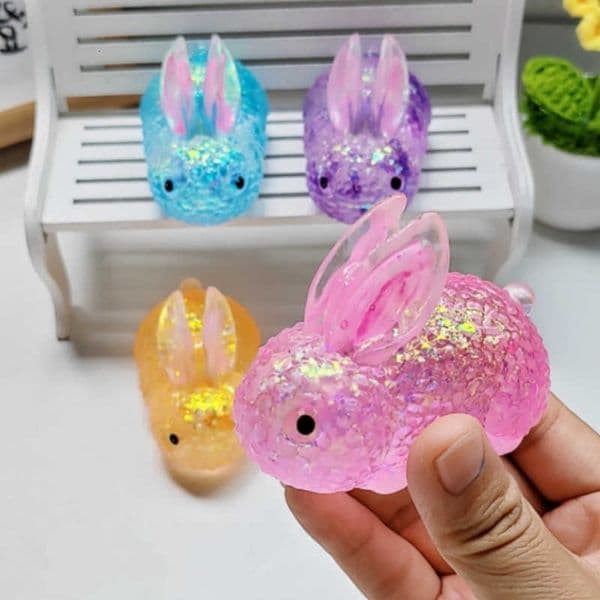 TPR Slow Rebound Sequin Maltose Decompression Toy Elastic Squeeze Color Rabbit Stress Relief Toy M260528