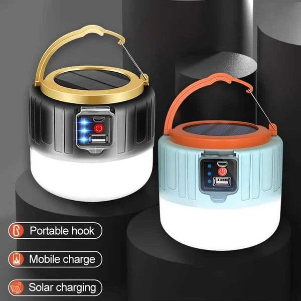 Waterproof Solar LED Camping Light Rechargeable Tent Lamp Portable Lanterns Outdoor Emergency Lights Market Energy Saving BulbR260528