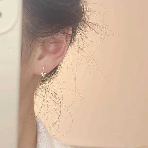 Gold Color Mini Zircon Heart Stud Earrings for Women Minimalist Cute Fashion Jewelry Shining Personality Accessories M260527