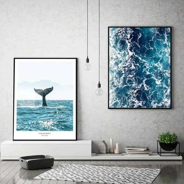 2026 Tail Sea perfume HD Canvas Oil Painting Poster Prints Home Bedroom Living cologne Room Decoration Scandinavian Minimalist Wall Art Blue Whale Free Shipping 13 4