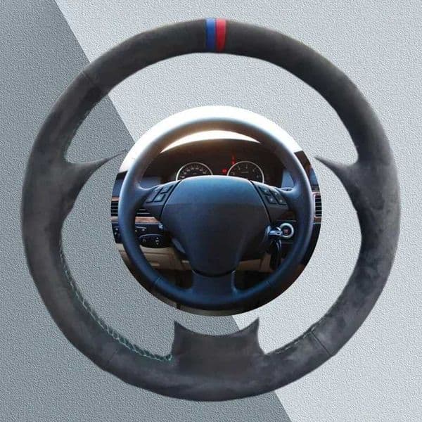 Custom DIY Car Steering Wheel Cover For BMW 523 530 523li 525 520li 535 545i E60 Soft Suede Leather Car Interior Accessories