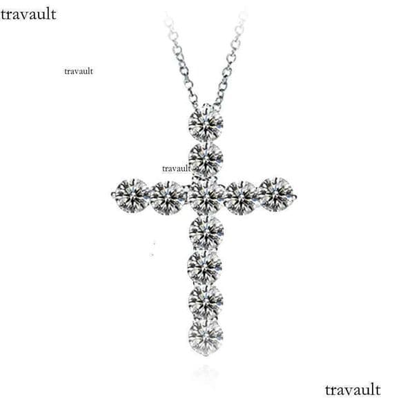 Fashion Dia Necklace Mens Hip Hop Cross Pendant Necklaces Jewelry