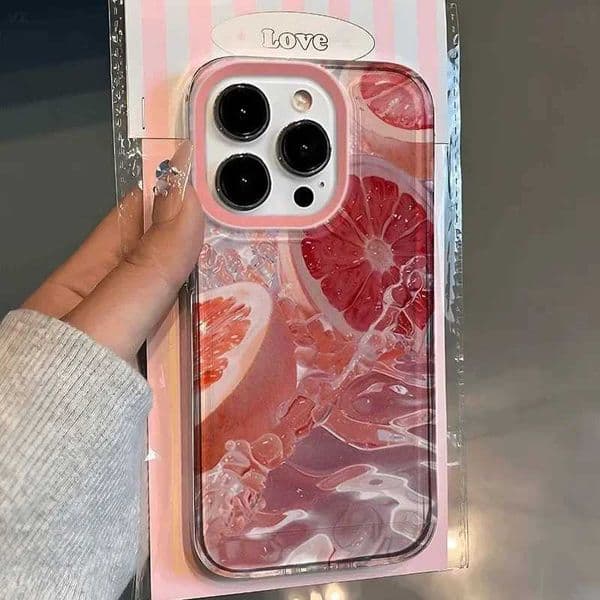 Summer Cool Pink Pomelo Korean Ins Versatile Fresh Phone Case For iPhone 16 15 14 13 12 11 Pro XS Max 7 8 Plus Y2K Cute Cover Z260528