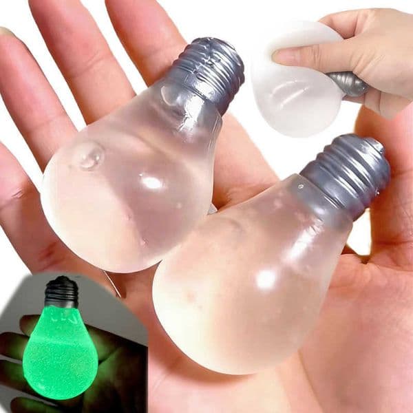 Squishy Light Bulb Maltose Luminous Squeeze Toy Slow Rebound Sensory Fidget Toy Anxiety Relief Novelty Funny Decompression Gift M260528
