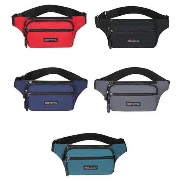 Casual Nylon Waist Bag 3 Layers Waterproof Waist Packs Wear-resistant Black Grey Blue Red Fanny Pack UnisexT260528