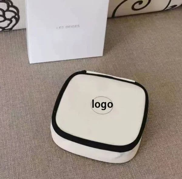 Designer White Designer Storage Bag Women - Square Shape With Classic Logo For Travel & Desktop Use art Free Shipping 13 5