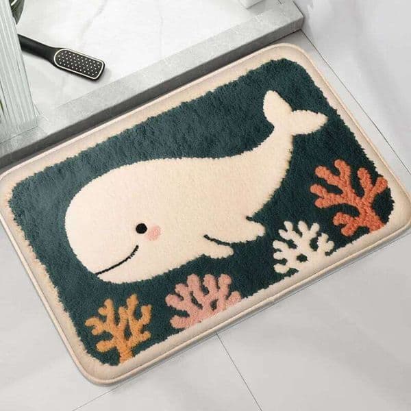 Cartoon animal shower room small carpet floor bathroom absorbent foot toilet decorative mat soft and comfortable 26L0528