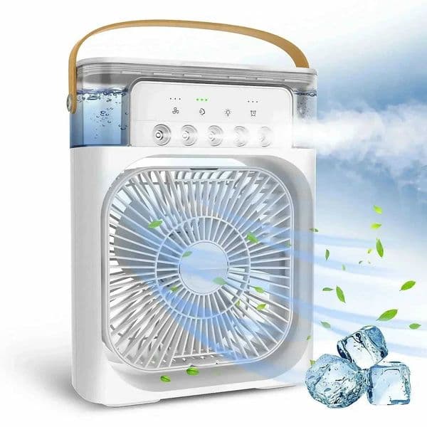 Portable Humidifier Fan Air Conditioners USB Electric Fan LED Night Light Water Mist Fun 3 In 1 Air Cooler Humidifie For Home C260528
