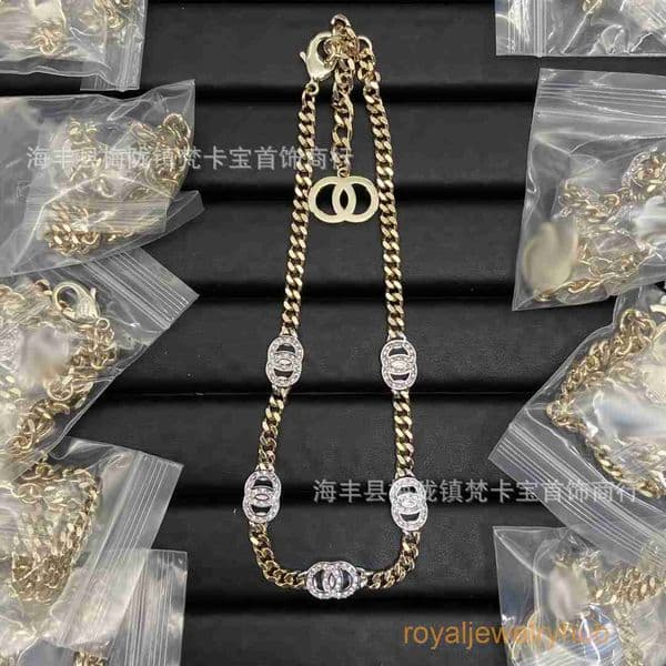 Designer Jewelry channel necklace double C high-end version letter necklace for women sweater chain small pearl clavicle chain cc necklace
