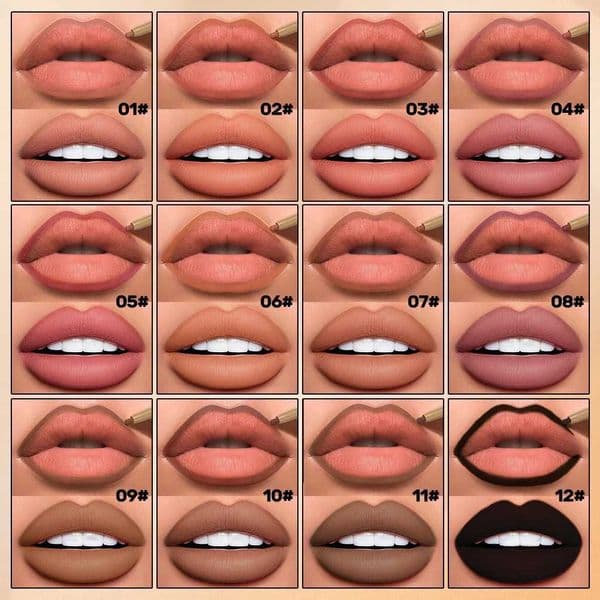 QIBEST Double Ended Lip LinerBrush Pen 2 In 1 Stick Mist Matte Contour Tint Lipstick Pencil Nude Black Lipliner Lasting Makeup M260527