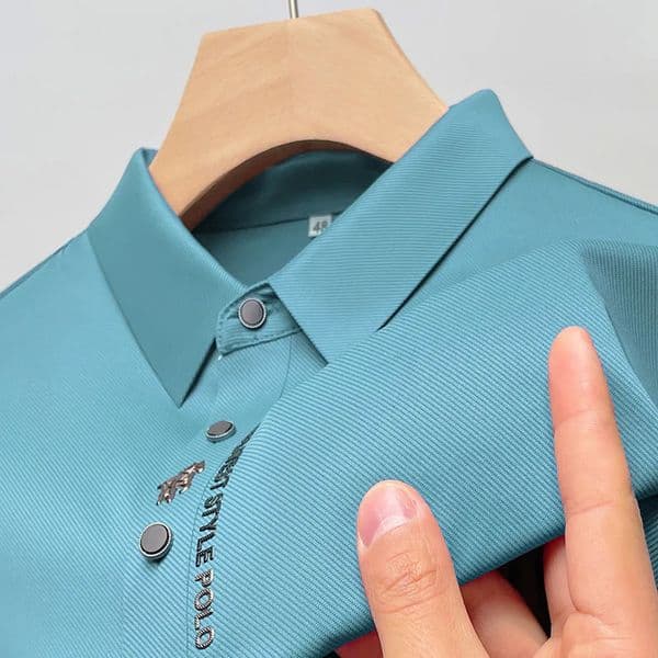 high-end ice silk short sleeved mens POLO shirt summer fashionable embroidery n top breathable and cool T-shirt 260527