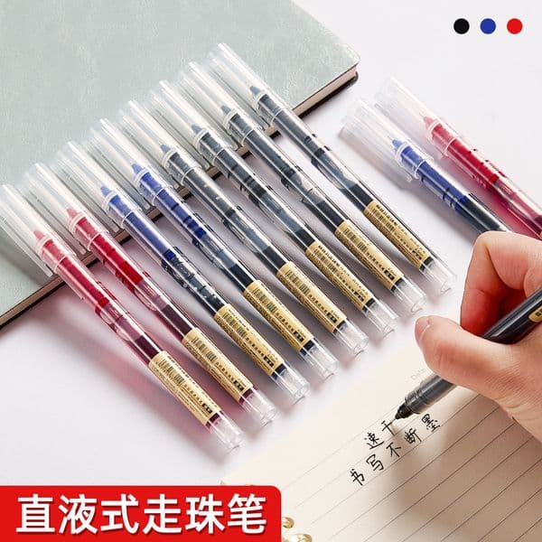 Direct-Liquid Rollerball Quick-Drying Black Student Office Gel Pen, Large Capacity 0.5Mm Pen For Problem-Solving, Wholesale