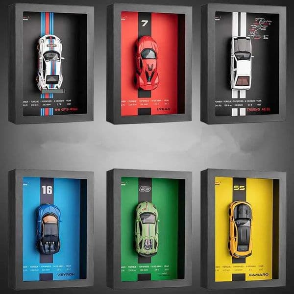 Plane 1 32 Photo Frame Version Alloy Metal Sports Model Simulation 3D Racing slot car Car Hanging Painting Collection Kids Gifts Decoration Car