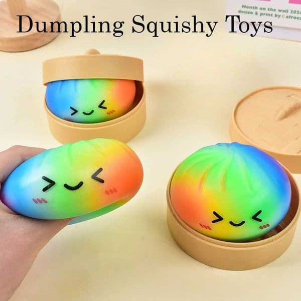Color Dumpling Pressure Squishes Stress Slow Rebound Soft Pinch Decpression stress relief Squishies Bun toyJ260528