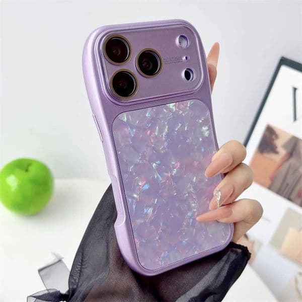 Colorful Shell Pattern Glitter Phone Case For iPhone 17 16 15 14 13 Pro Max Shockproof Cover with Camera Control Slide Button Z260528