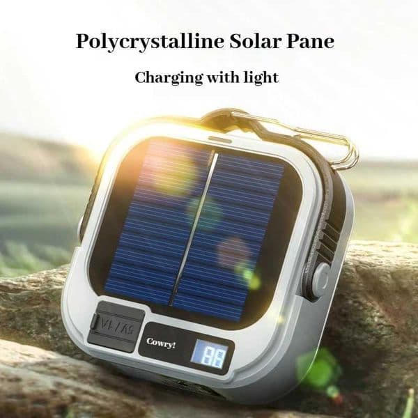 LEM Solar Lamp Light Camping Outdoor Led 800 LM Long Endurance Rechargeable Waterproof Tent Lights Digital Display Hook Design M260527
