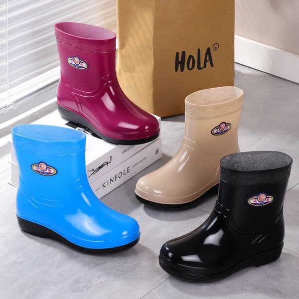 Womens Outdoor Rain Boots MidCalf Waterproof PVC Shoes for Rainy Season Kitchen Sturdy Black Commuting DirtResistant Water 260528
