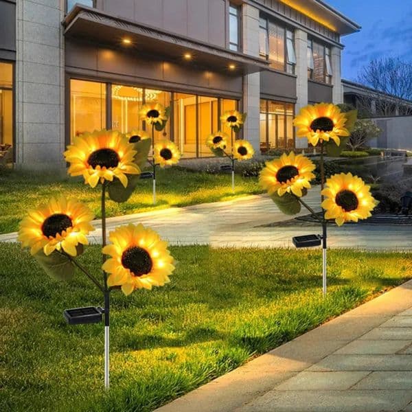 2026 LED Solar Sunflowers Rose Flower Light Home Decorative perfume Lights Garden cologne Decoration Lawn Lamp Waterproof Landscape Free Shipping 16 022