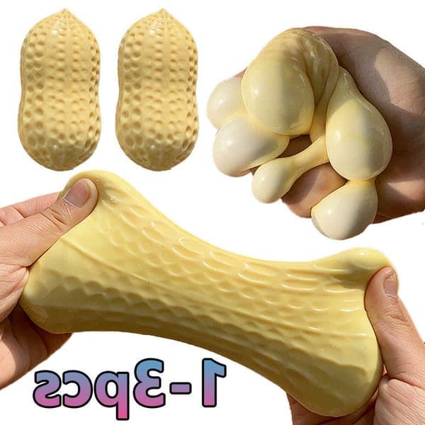11CM Peanut Stress Ball Crunchy Squeeze Ball Squishy Toy Buttery-Soft Feel Fidget Toy ASMR Sensory Anti Stress Toys Slow Rebound M260528