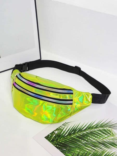 Holographic Fanny PackHologram PU Waist Pack Waterproof Shiny Waist BagLaser Waist Bum Bag Adjustable BeltSport WaistbagT260528