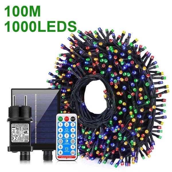 Energy Saving LED Outdoor Garden String Lights 10M 20M 30M 50M 100M Solar/EU/US Plug Charging LED Christmas Lawn Luminous LampR260528