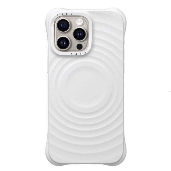 CASETFY Wave Style Phone Case Deisgner Phone Case Natural Solid Magnetic Cover Compatible For I 17 Pro Max I 16 Wave Pattern Minimalist Business