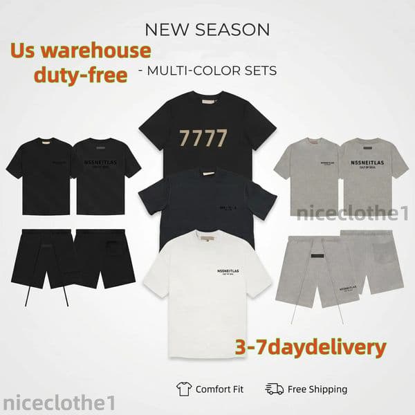 2026 NEW 10A essential shirt Designer essentials Shorts Men Designer women Pants Essential Set For Summer Casual Sports Outdoor Couple's Suitable Four Seasons 1977