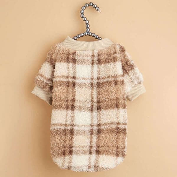Universal Clothing For Cats Dogs, Khaki Plaid Trendy Internet Celebrity Style, Manufacturer Wholesale, Autumn And Winter Plush Pet Hoodie Bamubi